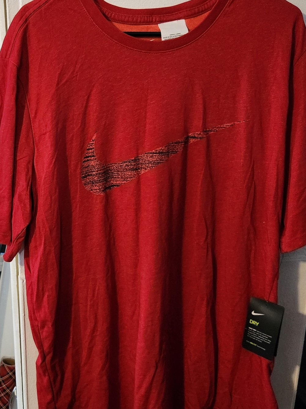 Nike Red Short Sleeve Tee with Black Swoosh